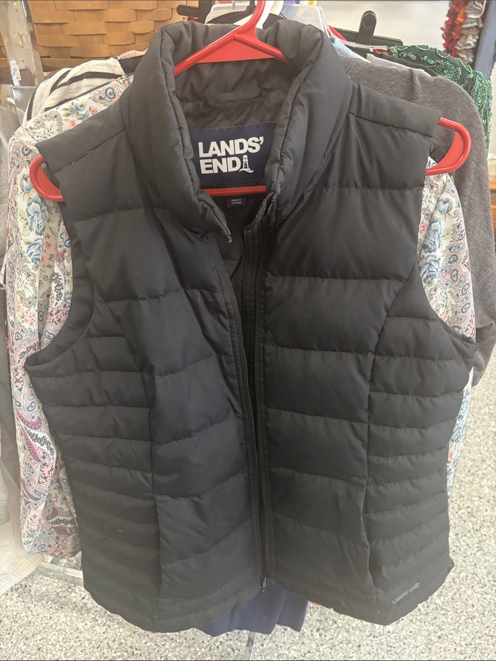 Lands' End Black Quilted Kids Puffer Vest